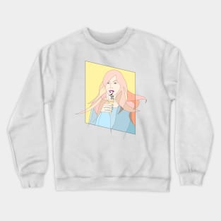 Pastel Life #woman #girl #beauty #fineart #popart #home #decor #fashion #buyart #artprint #minimal #drawing Crewneck Sweatshirt